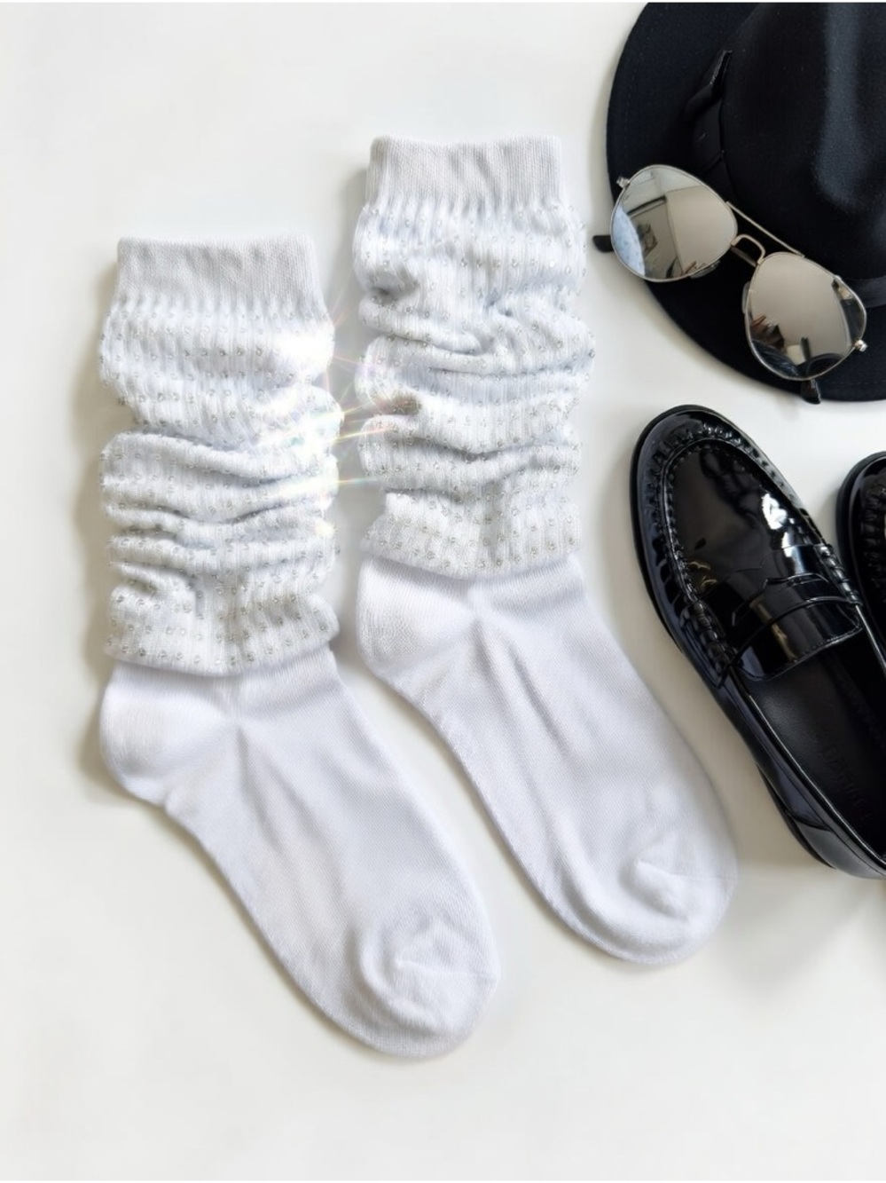 Michael Jackson inspired sparkly  glitter slouch sock